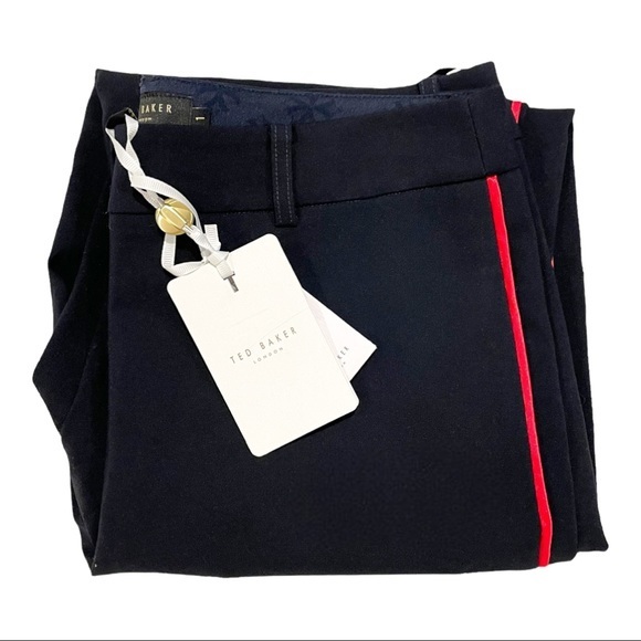 TED BAKER RAYYAA Piping Detail Skinny Pants in Dark Blue - Size 4 - Picture 6 of 6